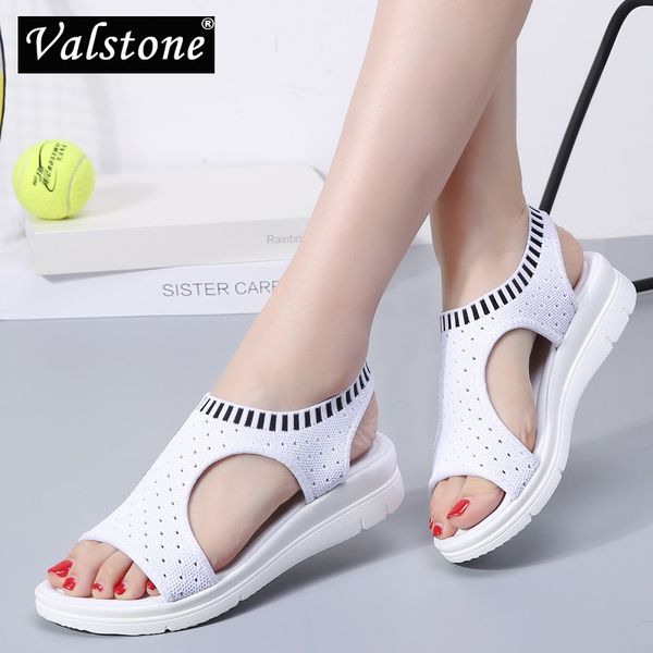 

valstone women's platform sandals 2020 super female wedges summer flats slip on light antiskid bottom outdoor shoes plus size 45 y20070, Black