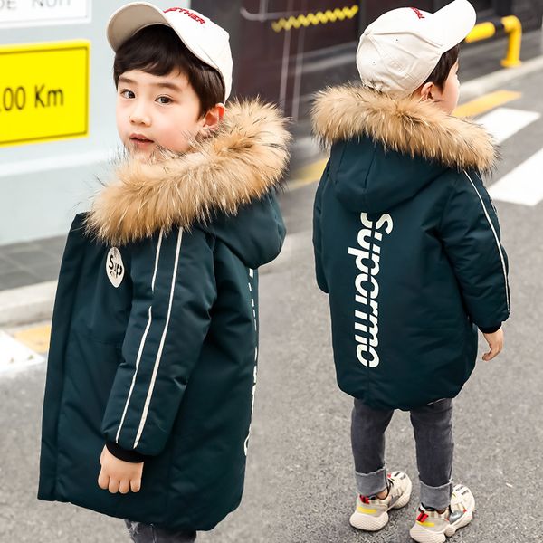 

children's 2020 new winter clothes foreign style baby cotton padded boys' down jacket medium and, Blue;gray