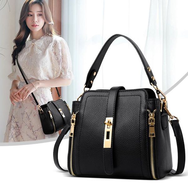 

yilian leather women's bag 2020 new fashion versatile hand bucket bag women's leather one-shoulder cross-body