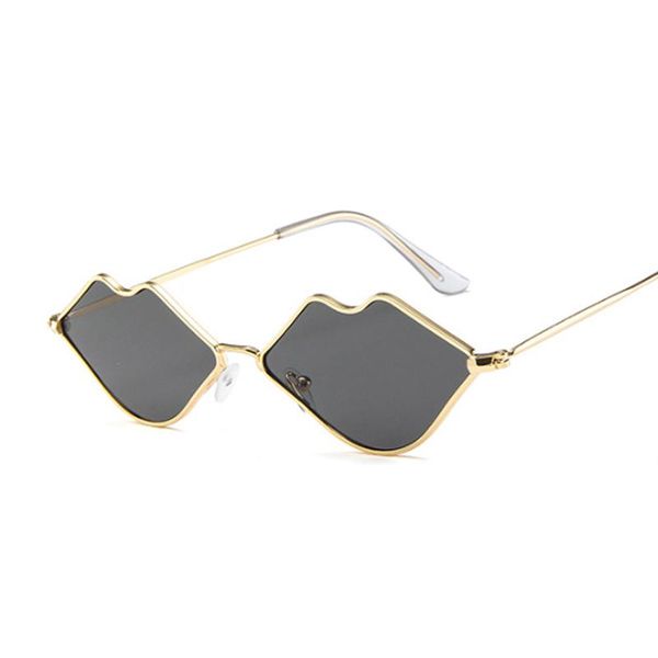 

sunglasses vintage lips women brand designer sun glasses female irregular metal frame ocean mirror party feminino, White;black