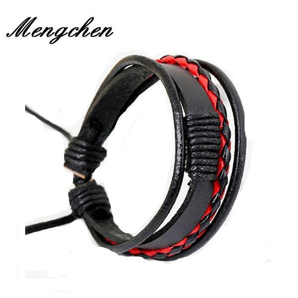 

charm bracelets fashion men cool leather bracelet weave multilayer surfing wristbands wristband adjustable jewelry gift, Golden;silver