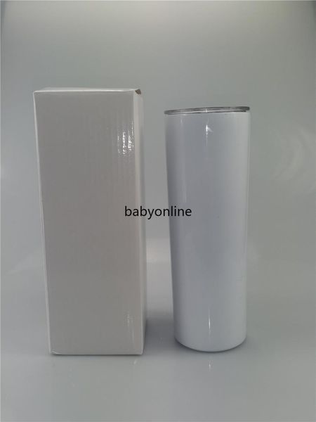 

20oz sublimation skinny tumbler blank stainless steel tumbler diy straight cups vacuum insulated car tumbler coffee mugs fy4275