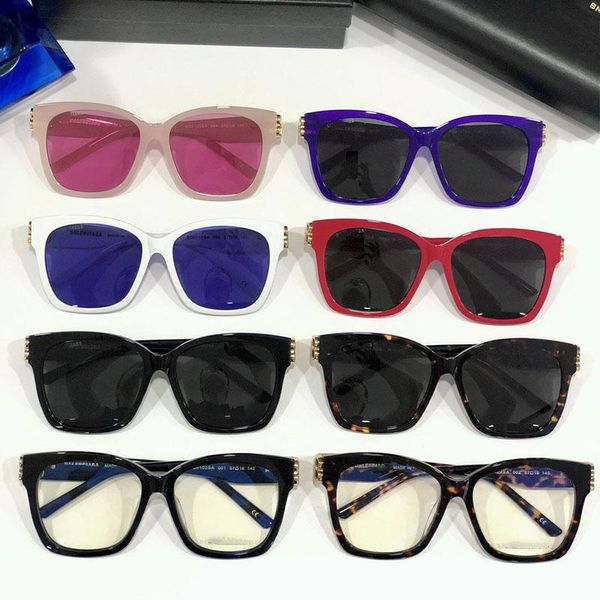 

women sunglasses or optical glasses 0102sa fashion sunglasses 2020 women cat glasses frame bimetal big b letter temples designer glasses, White;black