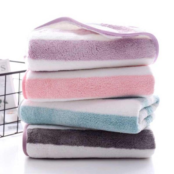 

towel thicker hand plush face super absorbent bath for adults bathroom body spa sports stripe 140x70cm