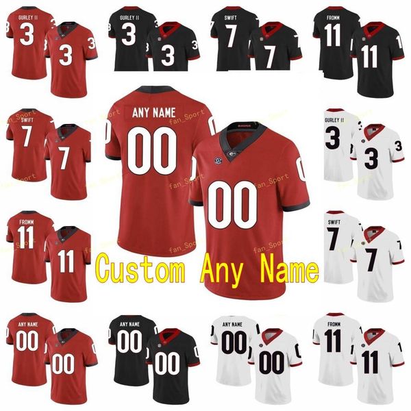 

custom 2020 georgia bulldogs college football jersey 20 jr reed 27 nick chubb 3 todd gurley ii 3 zamir white men women youth stitched, Black