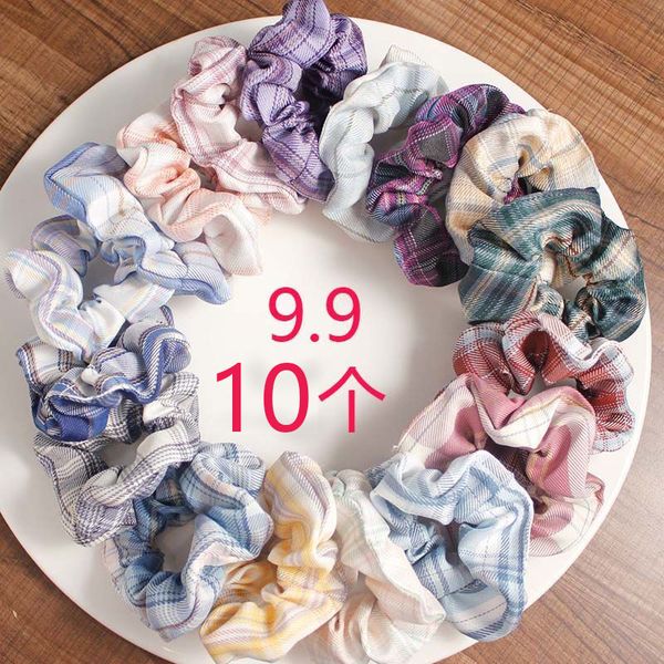 

ten net red pig large hairbands ins korean small intestine rings jk cloth tie hair rope women simple and elegant