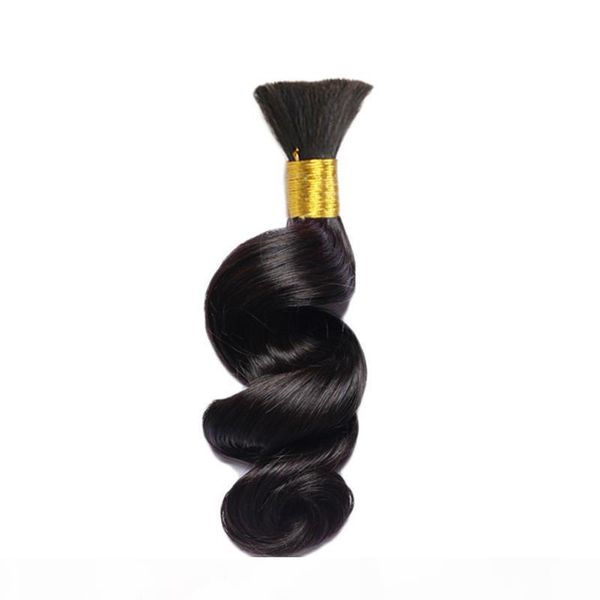 

8a peruvian loose wave hair 3pcs bulk hair for braiding loose curly human braiding hair bulk natural black color