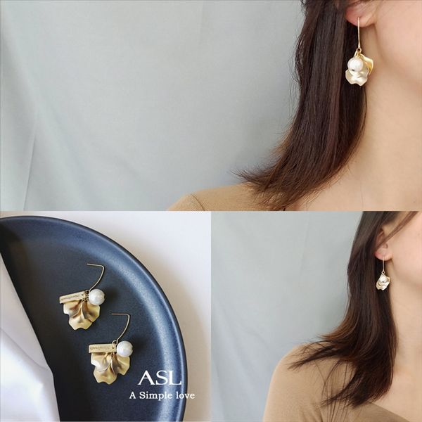 

zpth shipping real gold platedpearl популярные серьги для серьги из бисера серьги из бусины, Golden