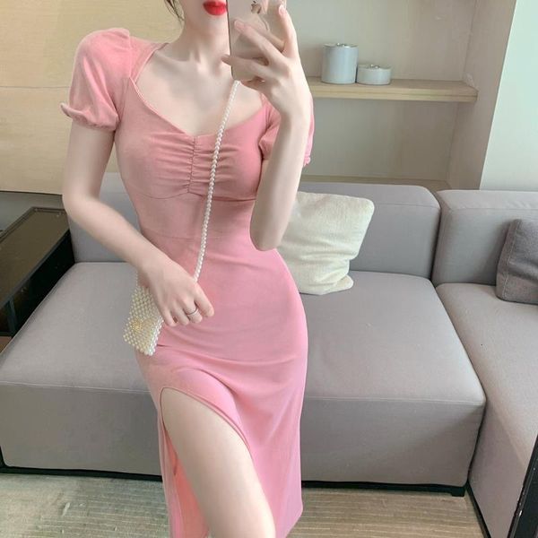 

2021 look-alike new solid female summer skinny party dress 931i, Black;gray