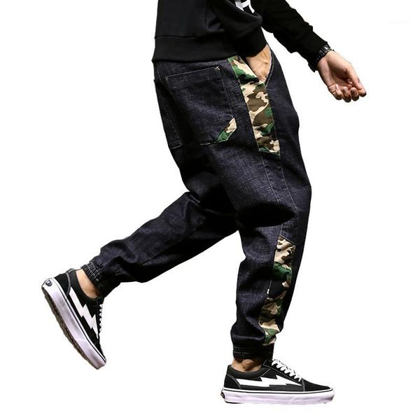 

men clothes 2020 camouflage collage hip hop jeans modis jean homme japanese streetwear black jeans uomo pants denim jogger male1, Blue