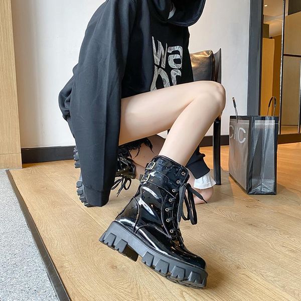 

women shoes 2021 boots platform fashion ankle for black big size 33-43