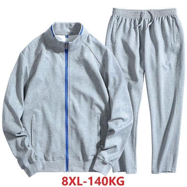 

autumn and winter men's large size sweatshirt long sleeve stand collar zipper 6xl 7xl 8xl casual sportswear black blue gray, Black;brown