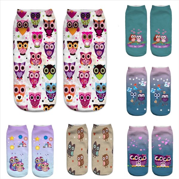 

tx2yg cotton letter sock animal print mud run socks with box fashion owl circle sock sports winter warmer socks casual long sock classic, Black