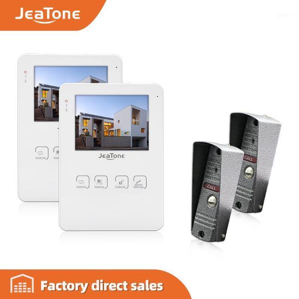 

jeatone 4" wired video doorbell door phone intercom system support recording and p taking 1200tvl ir night vison hd camera1