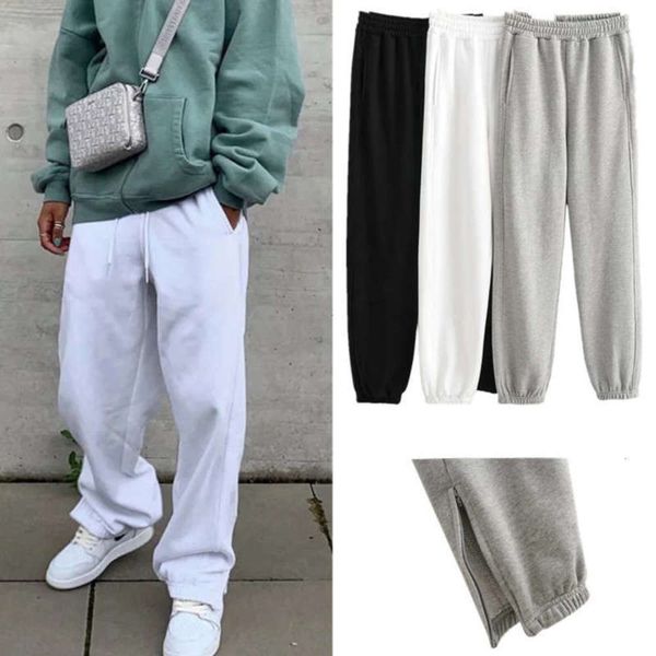 

women's fan autumn street personalized casual 2020 new ins leg zipper split sports pants, Black;gray