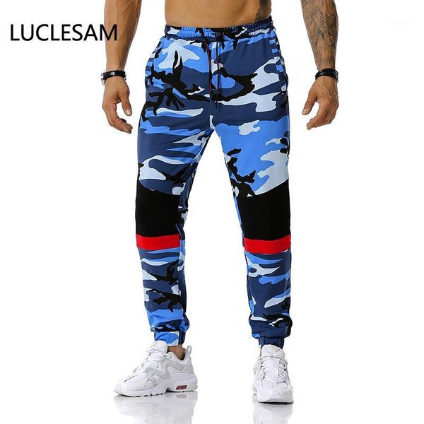 

camouflage mens joggers patchwork fitness casual pants men streetwear sport sweatpants loose straight tracksuit spodnie1, Black