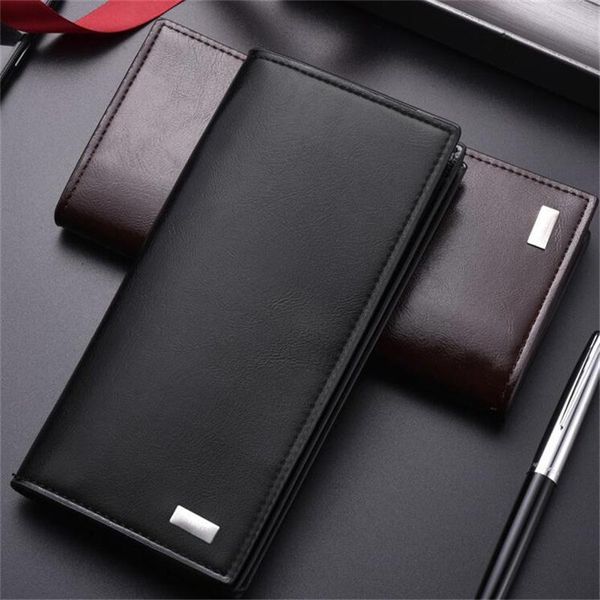 

men long section fashion wallets coin bag high capacity id card holder purse clutch with zipper mobile phone bag, Red;black
