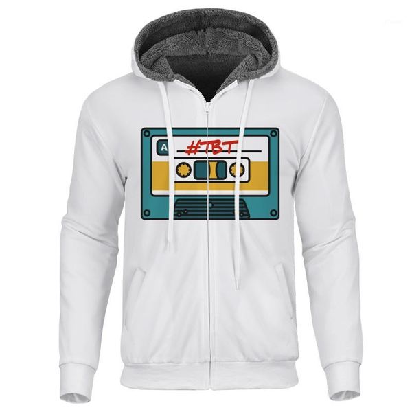 

men thick zipper hoodies 3d casual fleece jackets classic tape music male coats jackets plus size mens zipper hoodies1, Black