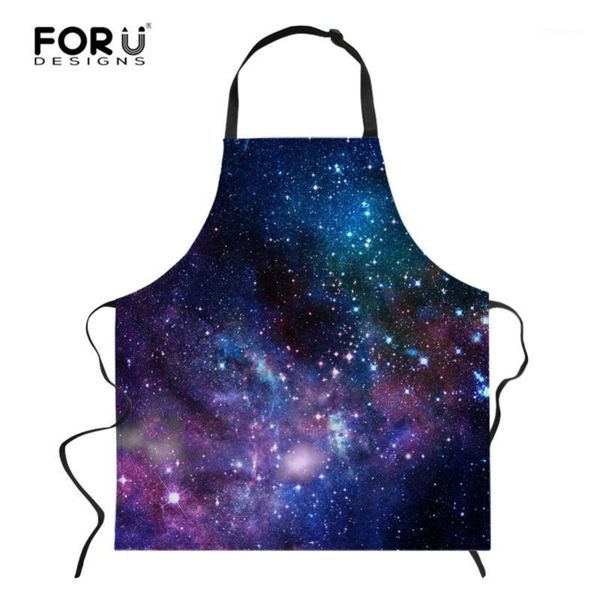 

forudesigns woman men's kitchen chef cooking aprons space galaxy antifouling uniform polyester sleeveless aprons 75*67cm1