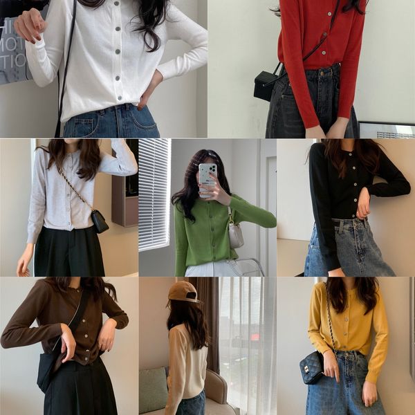 

autumn 2020 new long sleeve air conditioner with knitted cardigan for women's sweater air conditioner sweater thin small fragrance n, White;black