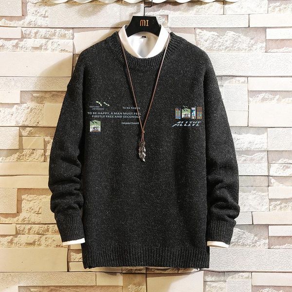 

2021 new sweaters men's black blue grey long sleeves autumn winter pullover knitted o-neck plus oversize 5xl, White;black