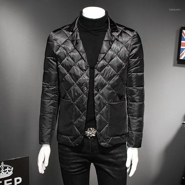 

men's cotton coat 2020 new thick coat winter long section large size korean version of the tide down cotton pad winter jacket1, Black