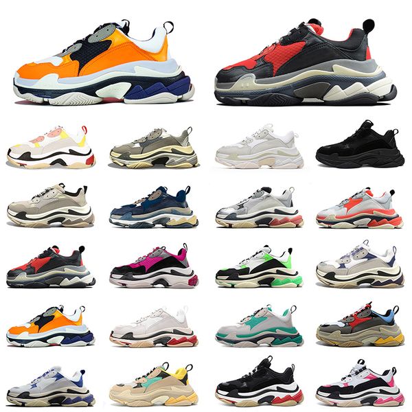 

brand paris 17fw triple s designers shoes mens woemns vintage old dad triple black beige white fashion casual platform sneakers