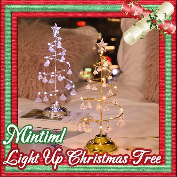 

christmas decorations led crystal tree lights decoration table lamp bedroom copper wire night light