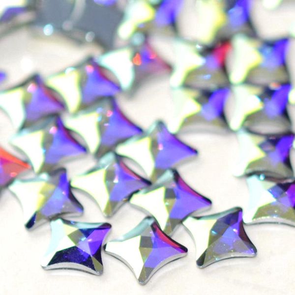 

6mm size glass strass rhinestones starlet shape flat back nail rhinestones 3d non ix nail art decoration diy, Silver;gold