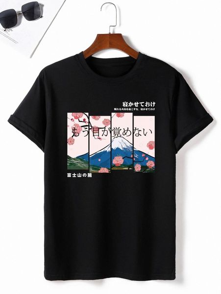 

romwe guys floral print tee p7qs#, White;black