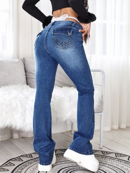 

medium washed cat's whiskers jeans a3z5#, Blue