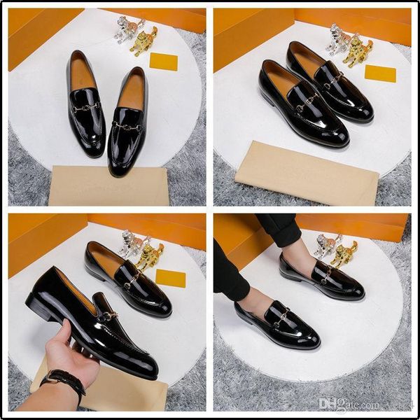 

mf men designer dress shoes formal wedding leather shoes luxury business casual office men's flats oxfords 22, Black