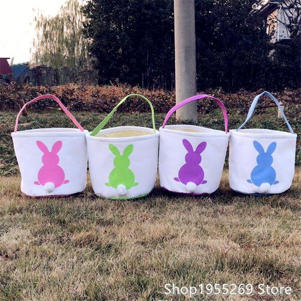 

11pcs/lot easter buckets bag 36 colors easter basket personalized jute tote bag happy decoration