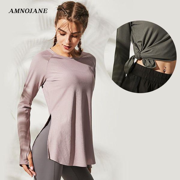 

thread sport outfit sports wear for women gym dryfit yoga long sleeve workout tank fitness cropped running meh t shirt, White;red