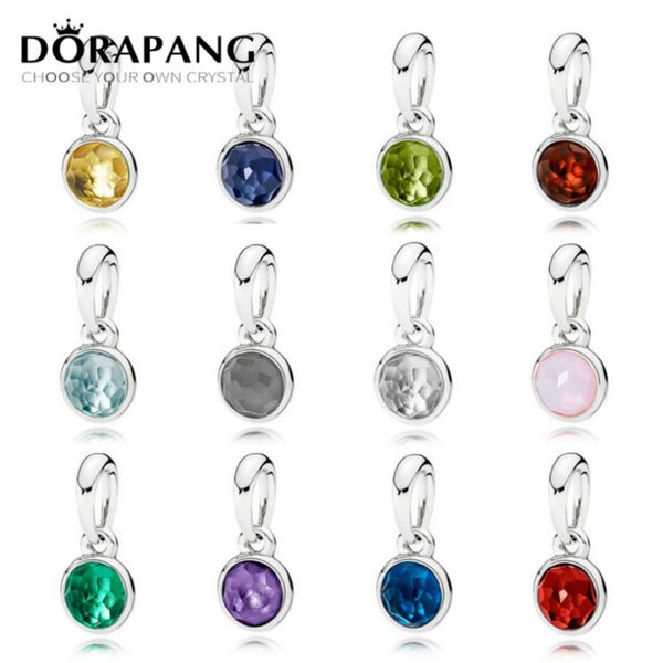 

2021 new 100% 925 sterling silver pendant for women 12 months multicolor charm beads collocation bracelet diy necklace wholesale, Black