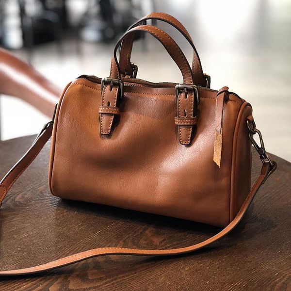

vintage genuine leather handbags women leather bag luxury designer cowhide boston hand bag ladies messenger bolsos mujer sac