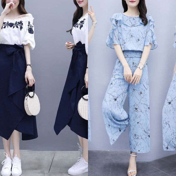 

western style skirt suit two-piece set 2020 summer new women's fashion dress slimmingshoulder elegant dress women's fashion 8aqlo, Gray