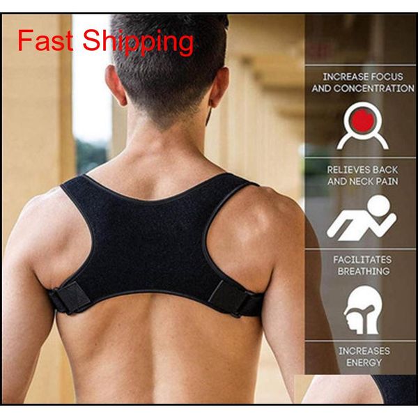 

neoprene posture corrector back support black back shoulder brace belt for men women sports safety support zza1198-1 mevmy, Black;blue