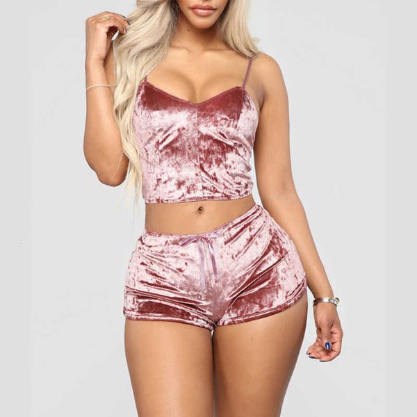 

veet 2 piece outfit strap crop shorts set elastic short suit lingerie sets ropa interior pyjamas women, Black;white