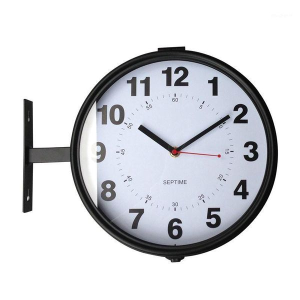 

large metal wall clock double faced mechanism nordic living room bedroom silent wall watches luxury reloj pared home decor