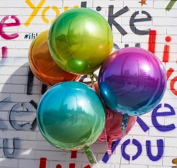 

20pcs 22inch new gradient color 4d disco balloon helium birthday party wedding decorations balloons p pro bbysil sweet07