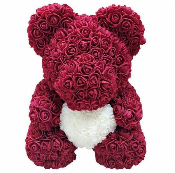 

with handcrafted teddy heart 25cm rose bear valentine's gifts rose foam day bear pe ribbon with vqsfo