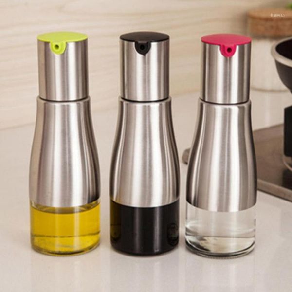 

stainless steel glass oil vinegar bottle container sauce dispenser cooking tool for oil and vinegar creative kitchen tools1