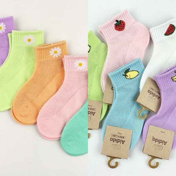 

летний новый тонкая сетка мультфильма детских детской хлопок коротких трубок daisy носков мальчики и девочки носков 5a4za, Black