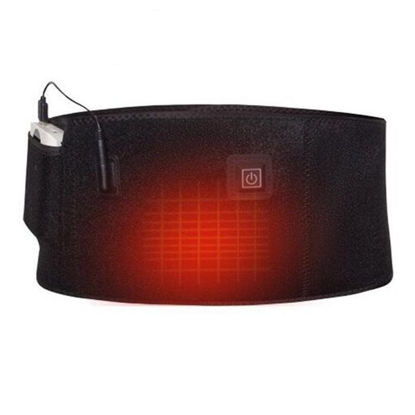 

3 modes adjustable waist electric heating belt therapy waist support lumbar brace massage band pain relieve belt health care, Black;gray