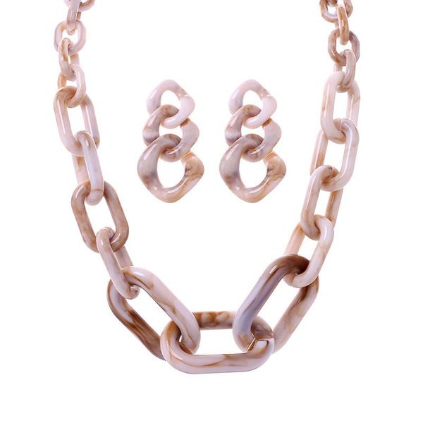 

fishsheep acrylic chunky chain long necklace for women vintage resin choker necklaces pendants fashion women jewelry bijoux gift, Silver