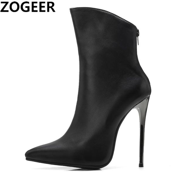 

fashion ankle boots women thin high heels boot fashion nightclub party black white shoes ladies spring autumn large size 48