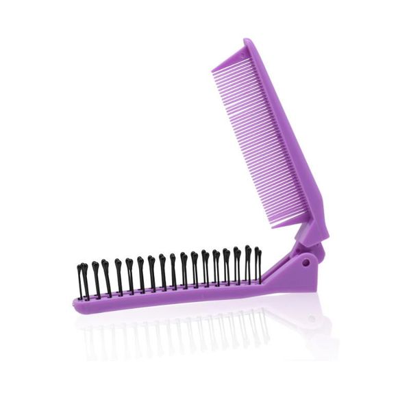 

men women multifunctional portable folding plastic massage comb hair brush pocket home travel combs tool q wmtkwn, Silver