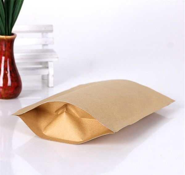 

1000pcs zipper brown kraft aluminizing pouch,stand up kraft paper aluminium foil bag resealable zip lock grip seal fo wmtuuh dayupshop