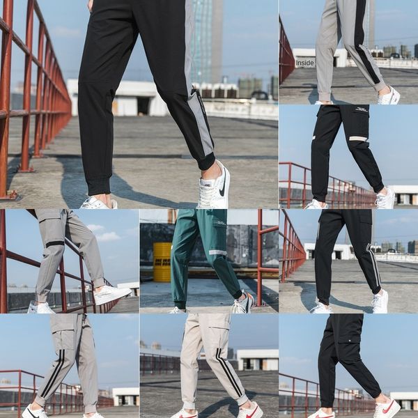 

e4ov5 men's jaomj 2020 autumn new in plug fashion versatile slim and breathable men's pants trend pants and trousers capris, Blue
